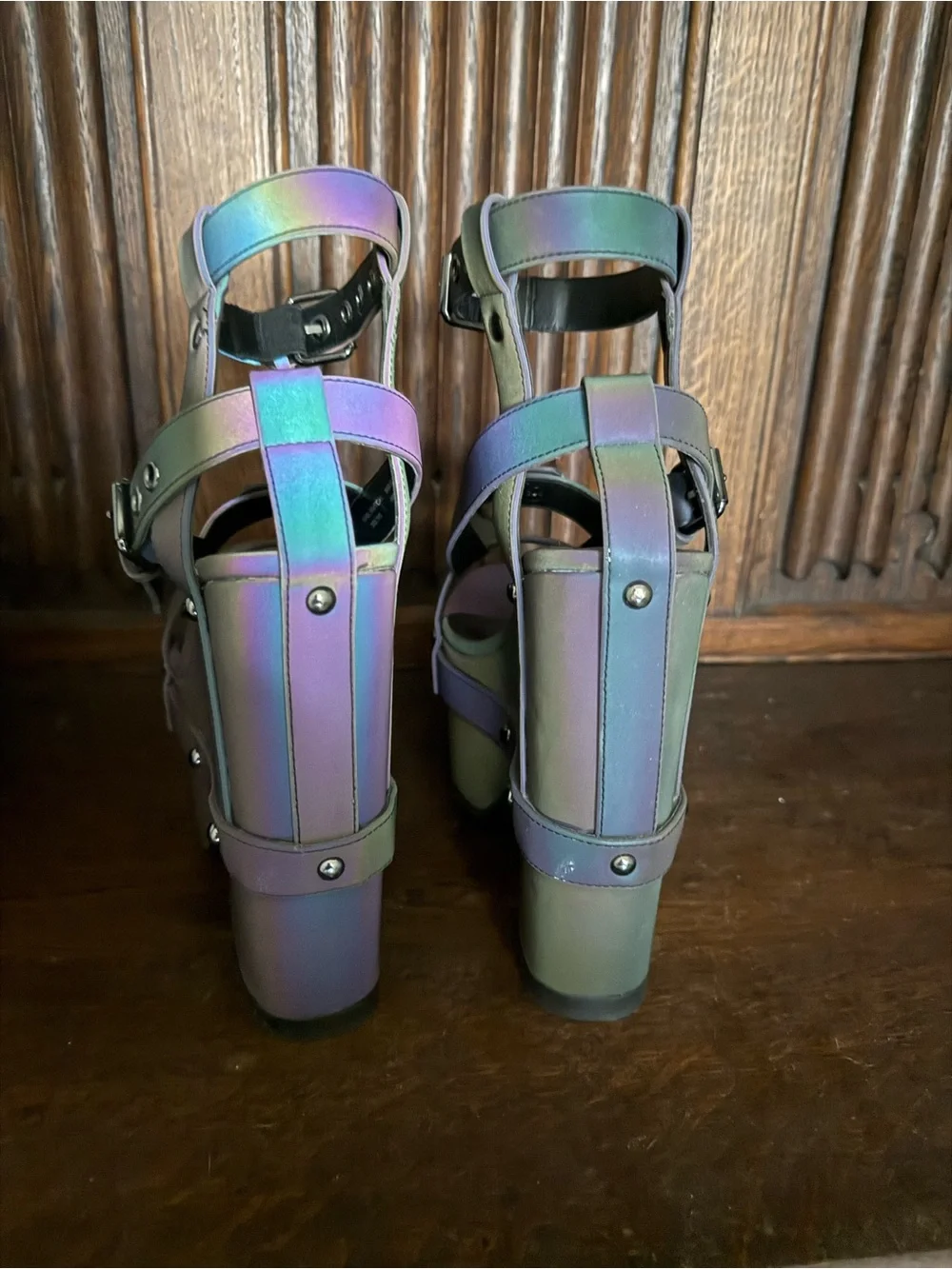 YRU Dolls Kill *DISCONTINUED* Nightcall Platform Strappy Heels Size 7